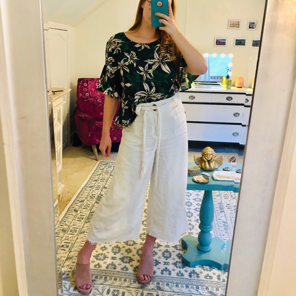 MNG casual hawaiin blouse